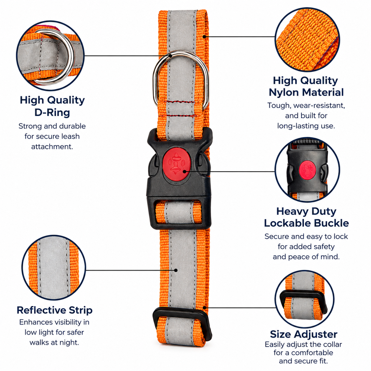 Adjustable Printed Nylon Dog Collar
