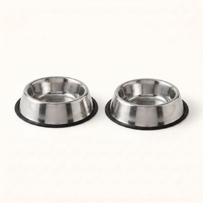 Stainless Steel Non-Slip Pet Bowls – Set of 2