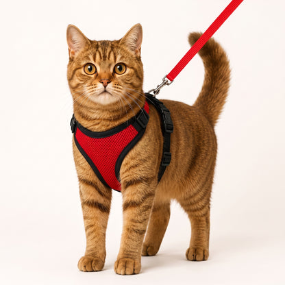 Adjustable Breathable Cat Harness & Leash Set