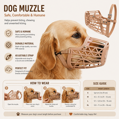 Adjustable Soft Plastic Dog Muzzle