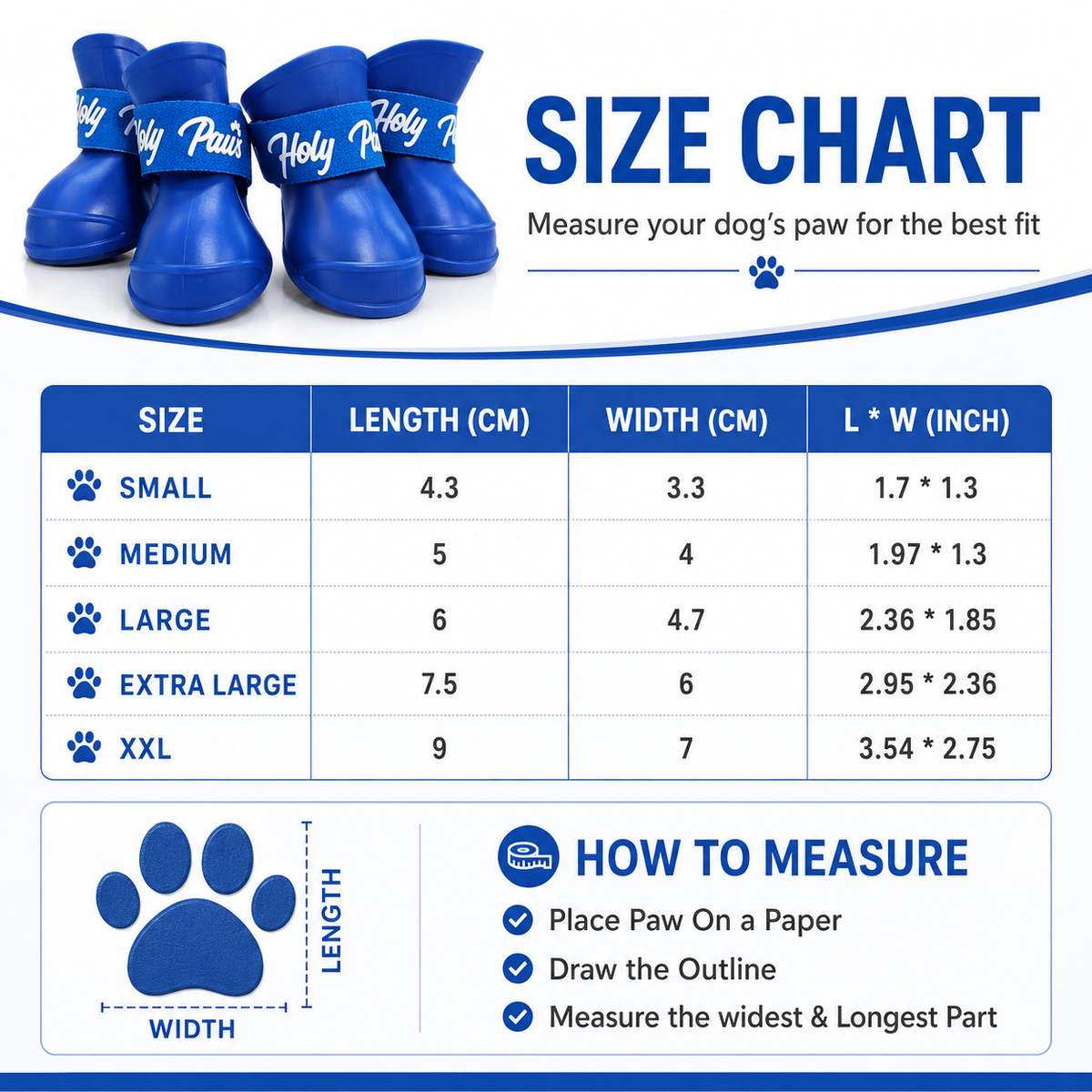 Waterproof Dog Rain Boots with Grip Sole