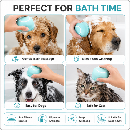 Silicone Pet Shampoo Bath Brush
