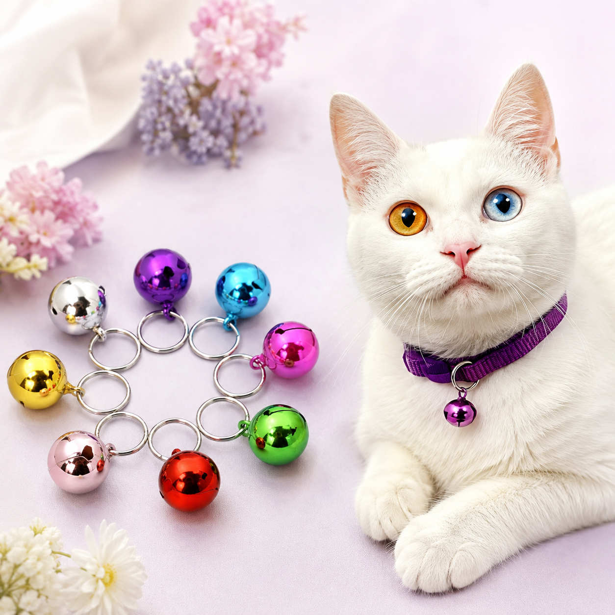 Pet Collar Bells – Multicolour Pack of 4