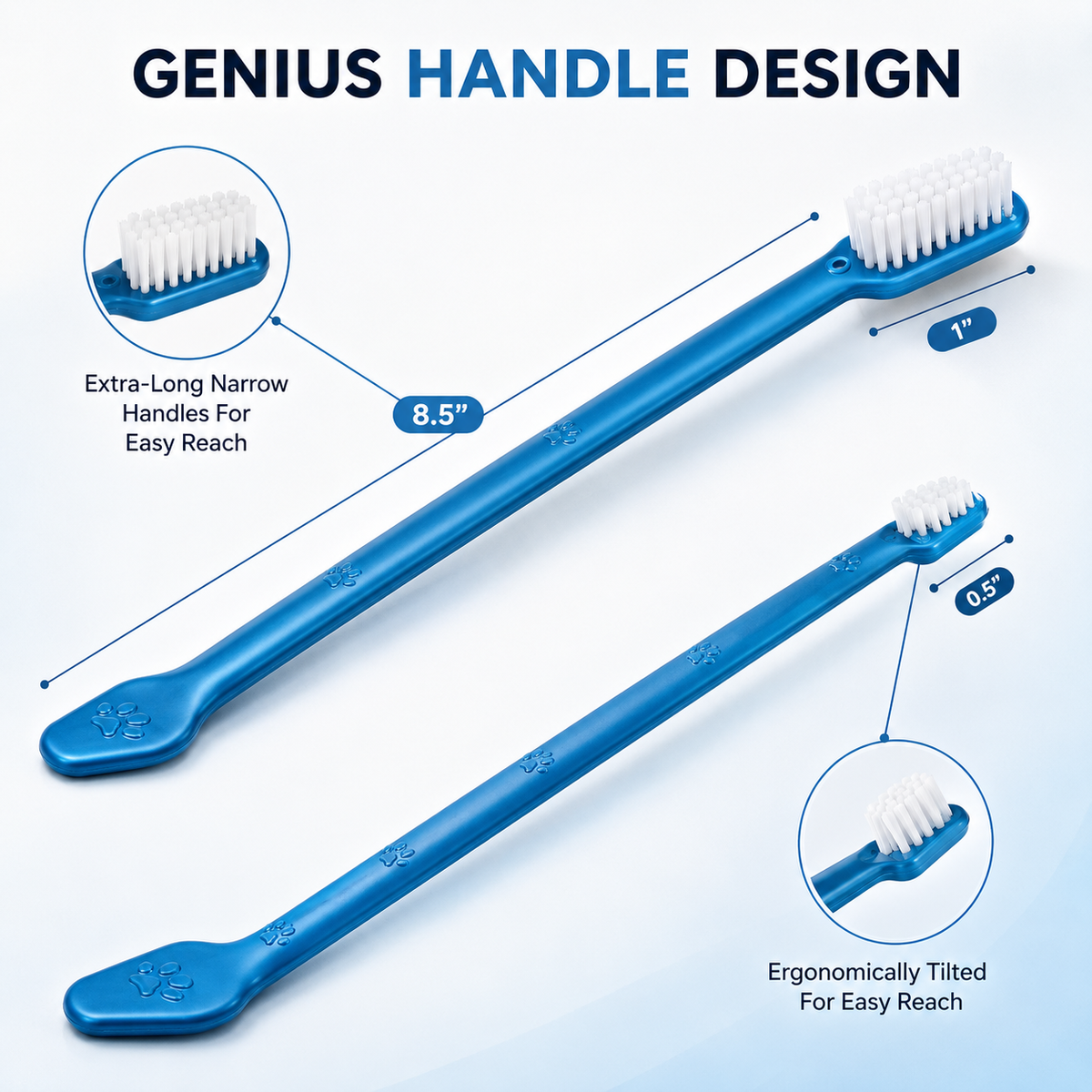 Double-Ended Pet Toothbrush for Dogs & Cats