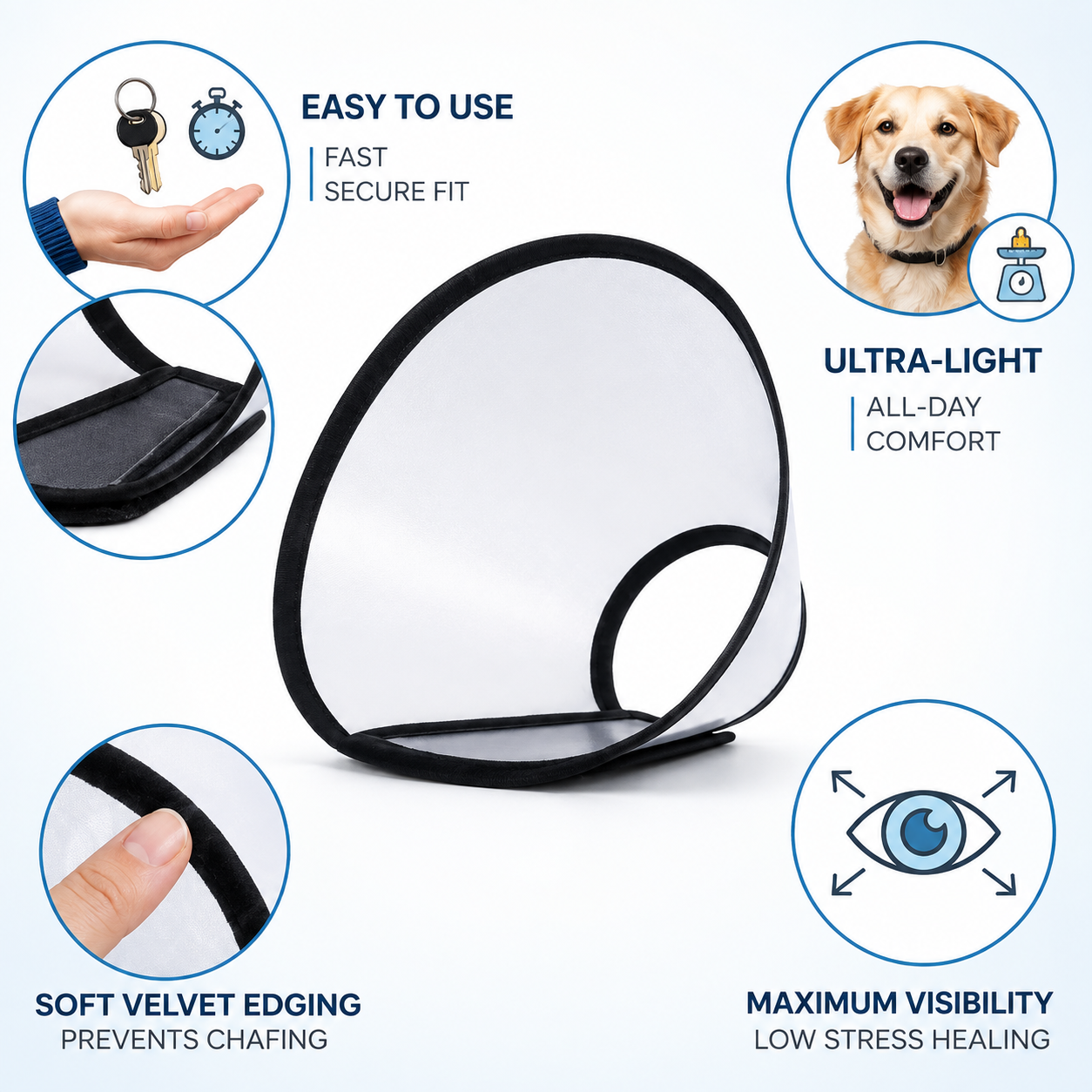 Adjustable Recovery E-Collar for Dogs & Cats