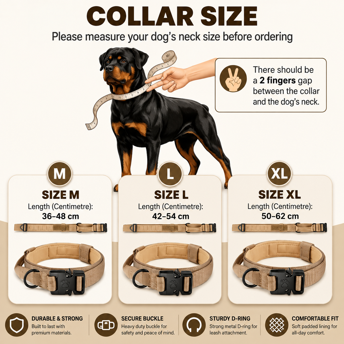 Heavy-Duty Tactical Dog Collar with Control Handle