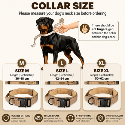 Heavy-Duty Tactical Dog Collar with Control Handle