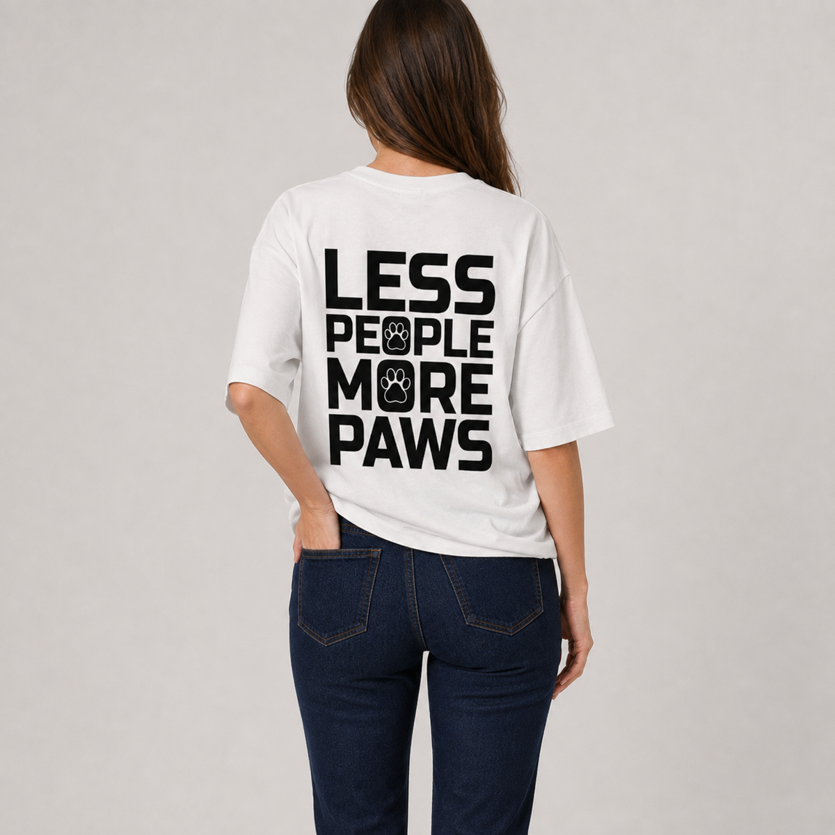 Less People More Paws – Unisex Oversized Terry Tee