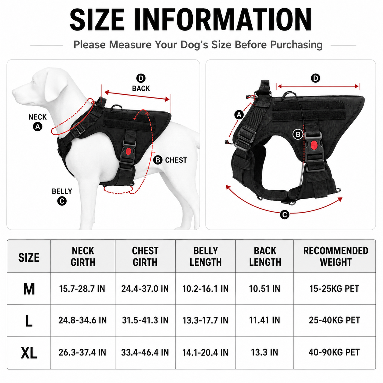 Adjustable Tactical Dog Harness & Leash Set