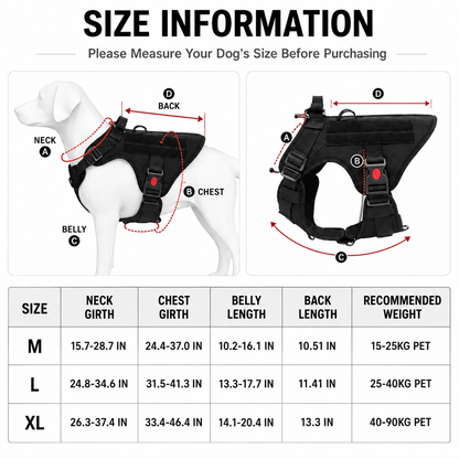 Adjustable Tactical Dog Harness & Leash Set
