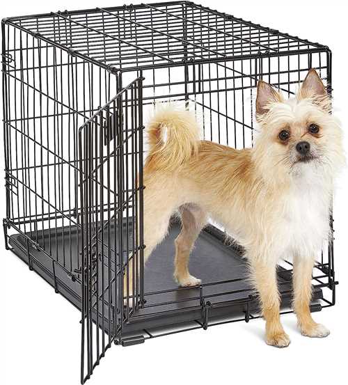 Dog Cottage Cage with Removable Tray Crate Double Door
