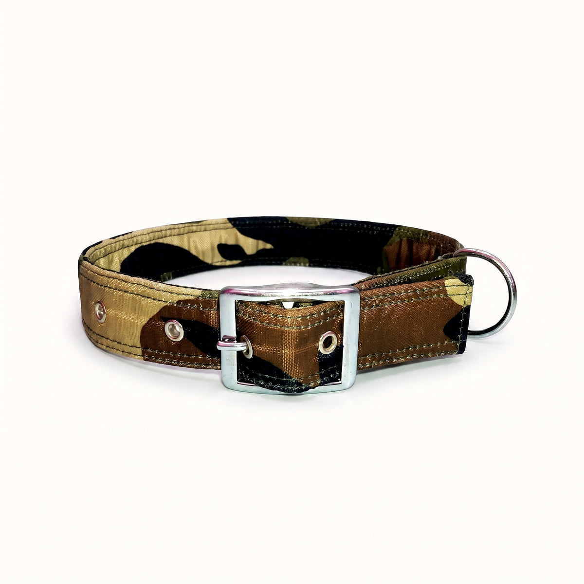Adjustable Printed Nylon Dog Collar - Army Print
