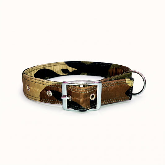 Adjustable Printed Nylon Dog Collar - Army Print