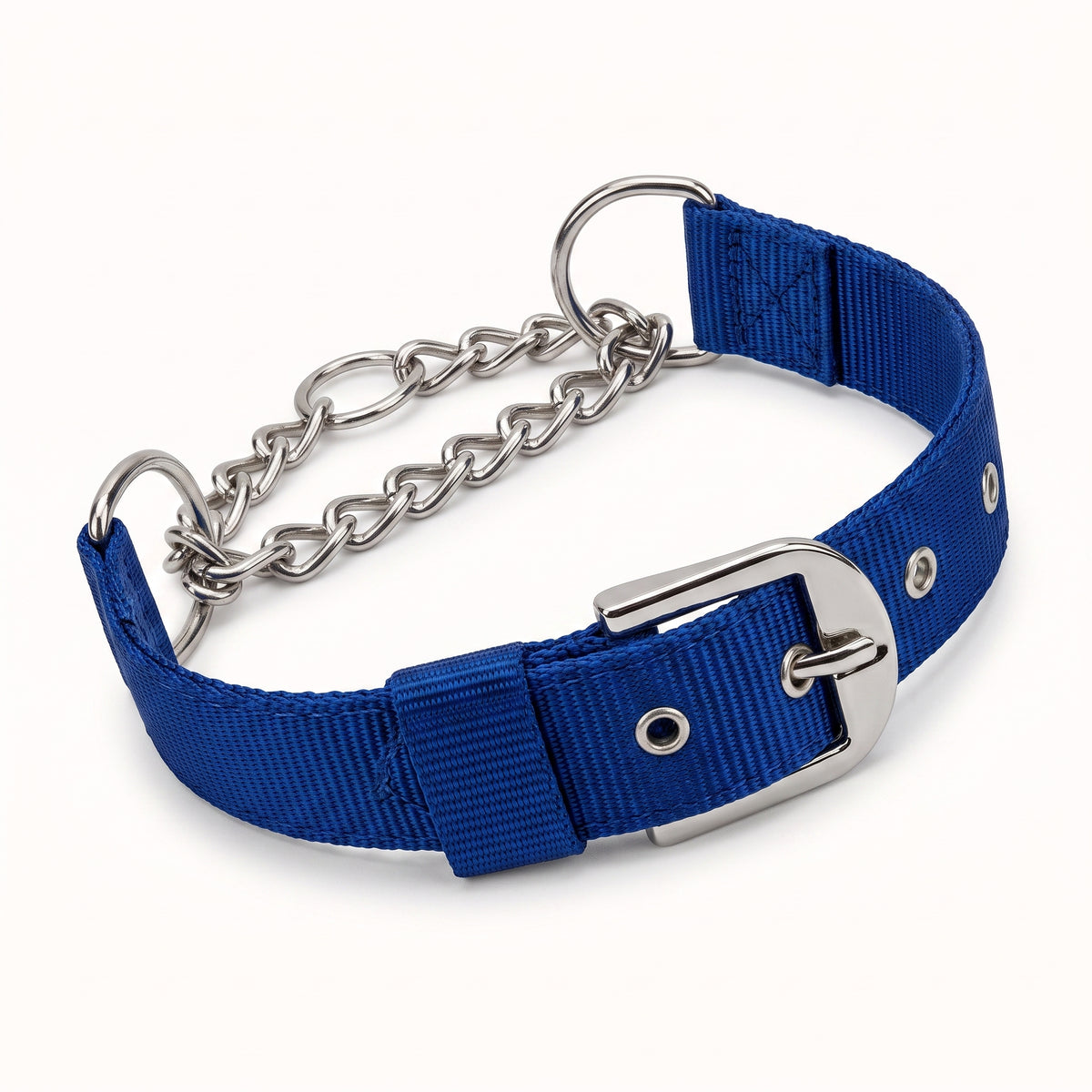 Adjustable Half-Check Dog Collar with Chain