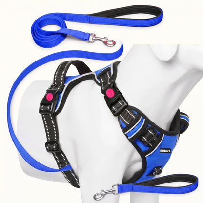 Adjustable Padded Dog Harness & Leash Set with Handle