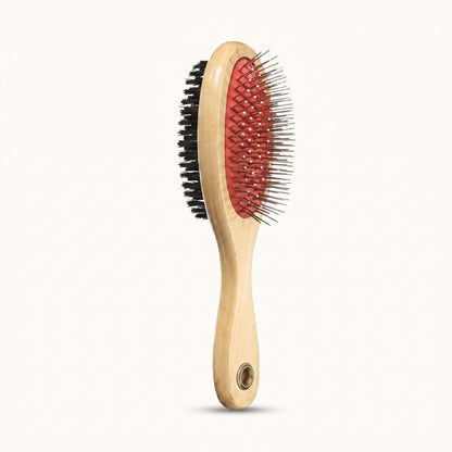 Double-Sided Wooden Dog Grooming Brush