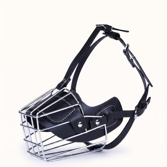 Adjustable Chrome Basket Dog Muzzle