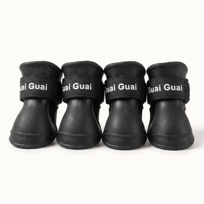 Waterproof Dog Rain Boots with Grip Sole