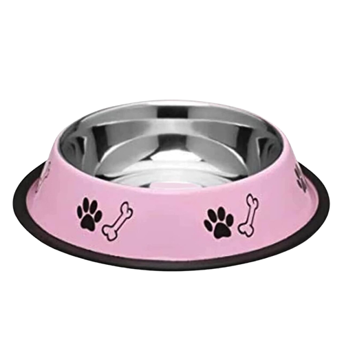 Stainless Steel Paw Bone Printed Food/Water Feeding Bowl for Dogs & Puppies