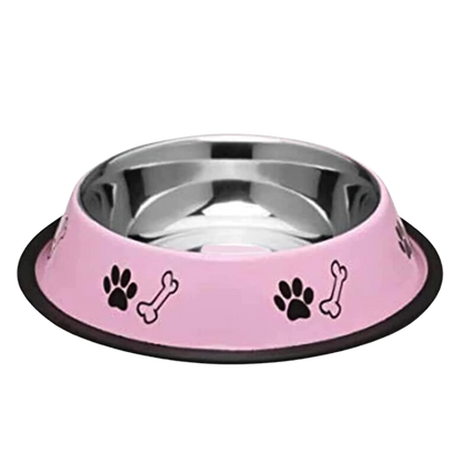 Stainless Steel Paw Bone Printed Food/Water Feeding Bowl for Dogs & Puppies