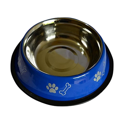 Stainless Steel Paw Bone Printed Food/Water Feeding Bowl for Dogs & Puppies