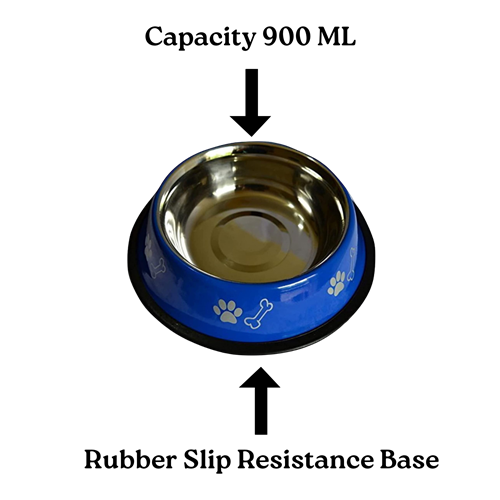 Stainless Steel Paw Bone Printed Food/Water Feeding Bowl for Dogs & Puppies
