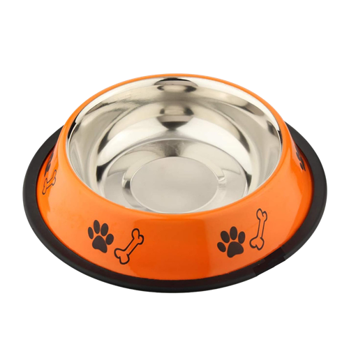 Stainless Steel Paw Bone Printed Food/Water Feeding Bowl for Dogs & Puppies