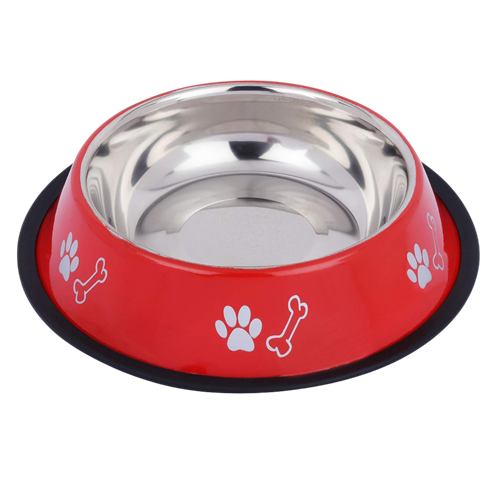 Stainless Steel Paw Bone Printed Food/Water Feeding Bowl for Dogs & Puppies