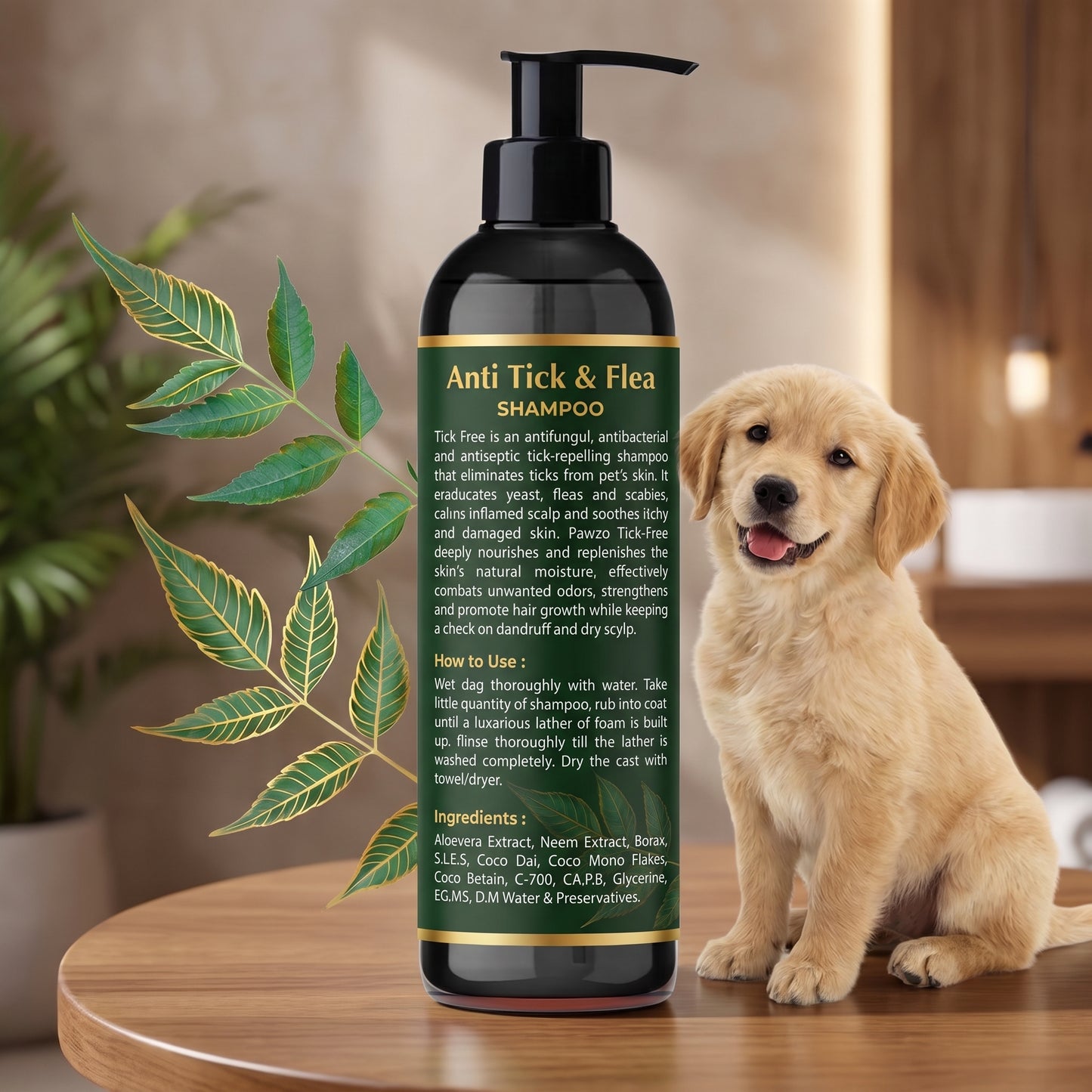 Anti-Tick & Flea Shampoo for Dogs & Cats