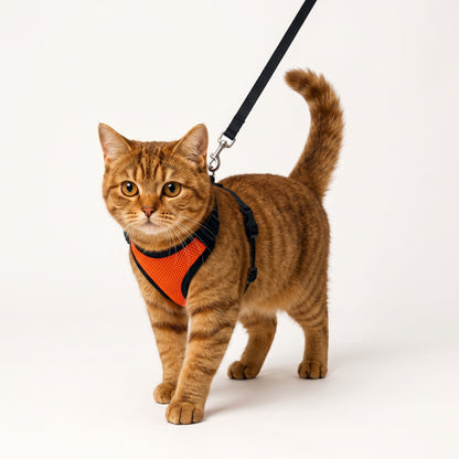 Adjustable Breathable Cat Harness & Leash Set