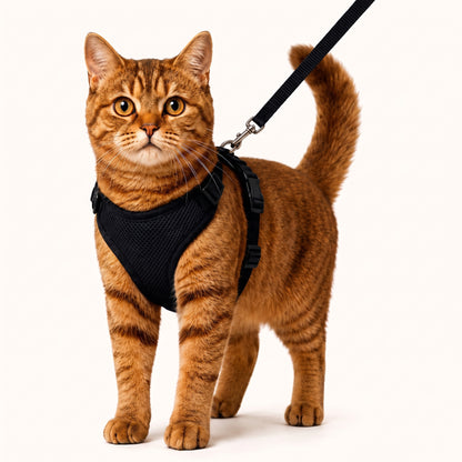 Adjustable Breathable Cat Harness & Leash Set