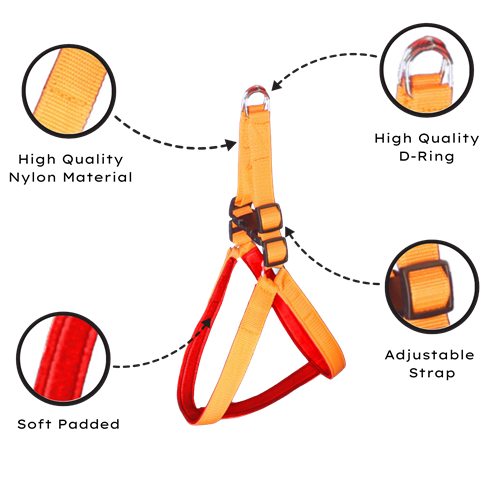 Soft Padded Nylon Dog Harness with Adjustable Straps