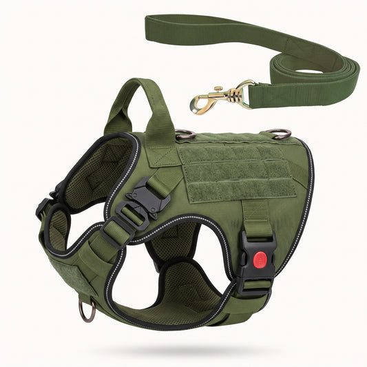 Adjustable Tactical Dog Harness & Leash Set