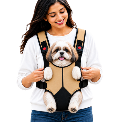 Puppy Carrier Backpack, Adjustable Front & Back Carrying Bag, Comfortable Pet Travel Bag for Walking, Hiking & Outdoor Trips (Upto 02-10KG Pet, Khaki)