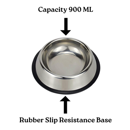 Stainless Steel Food/Water Feeding Bowl for Dogs & Puppies