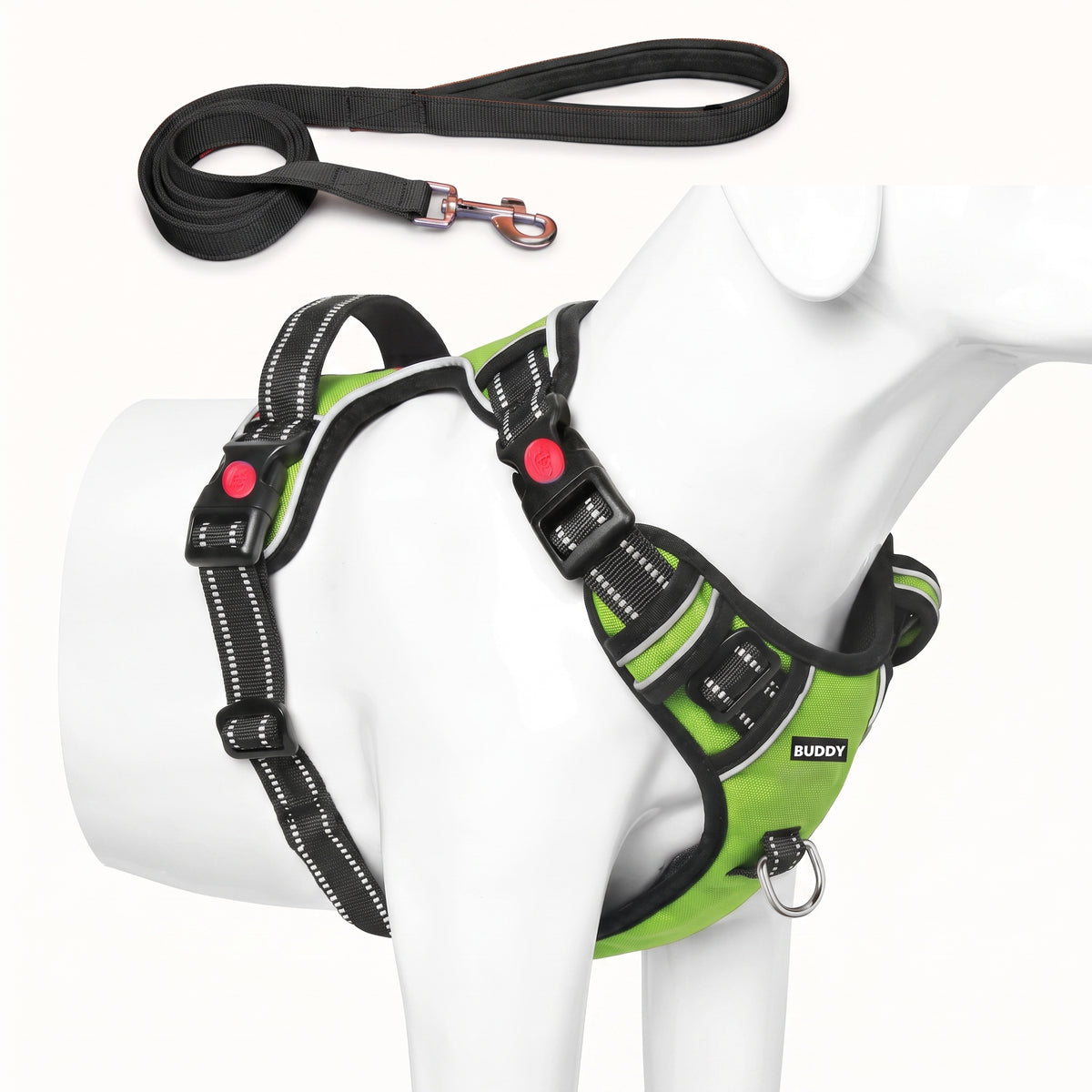 Adjustable Padded Dog Harness & Leash Set with Handle