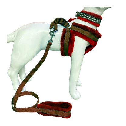 Soft Fur-Padded Dog Harness, Collar & Leash Set