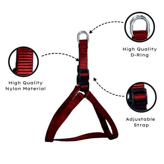 Adjustable Nylon Dog Harness – 0.75 Inch