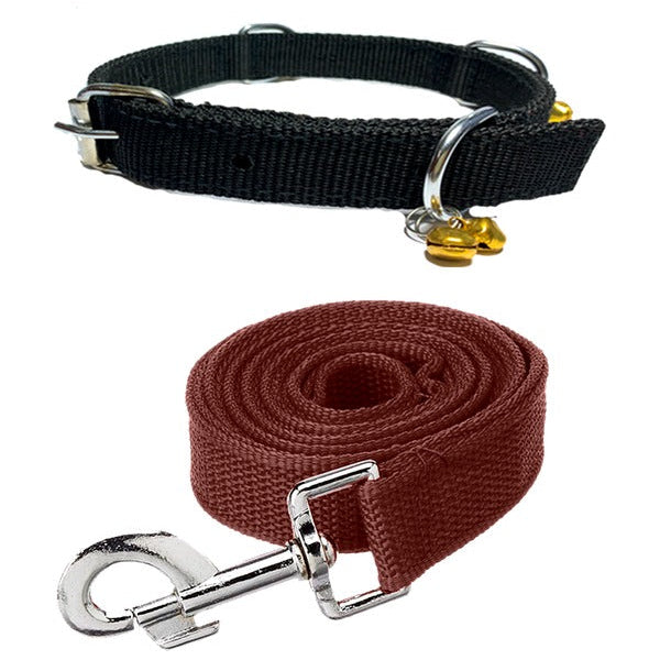 Nylon Bell Collar & Leash Set