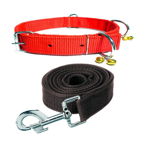 Nylon Bell Collar & Leash Set
