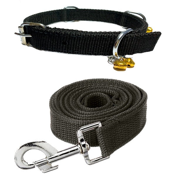 Nylon Bell Collar & Leash Set