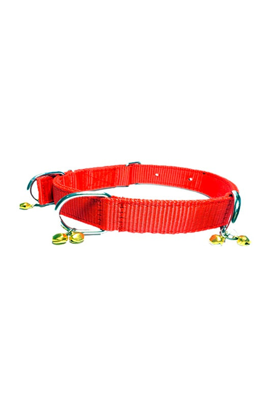 Puppy Neck Belt Collar With Bell (Ghungroo), Durable, Adjustable Size, Nylon Webbing Material (