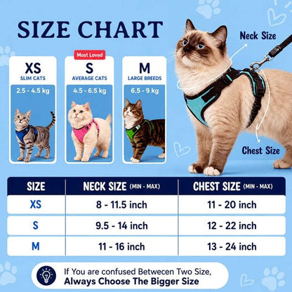 Adjustable Breathable Cat Harness & Leash Set