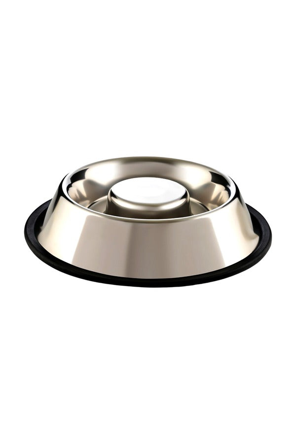 Pet Stainless Steel Slow Feeding Bowl for Dogs & Puppies (750ML, Silver)