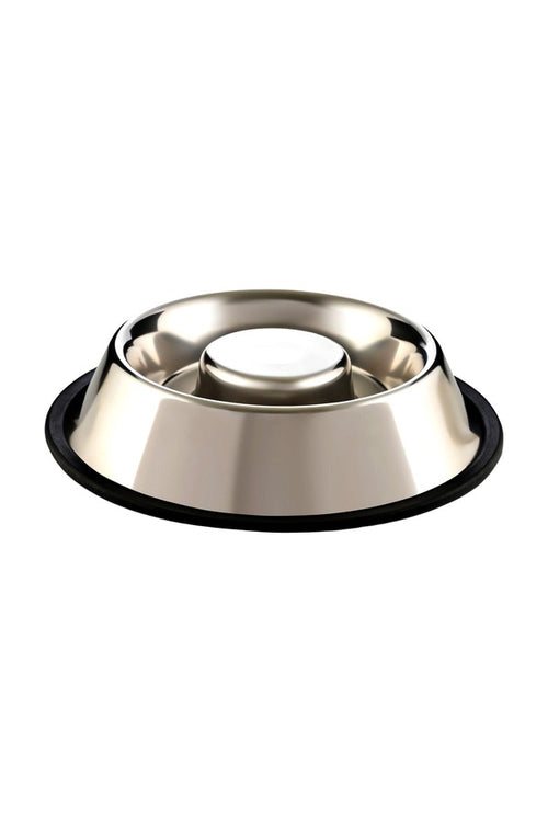 Pet Stainless Steel Slow Feeding Bowl for Dogs & Puppies (750ML, Silver)