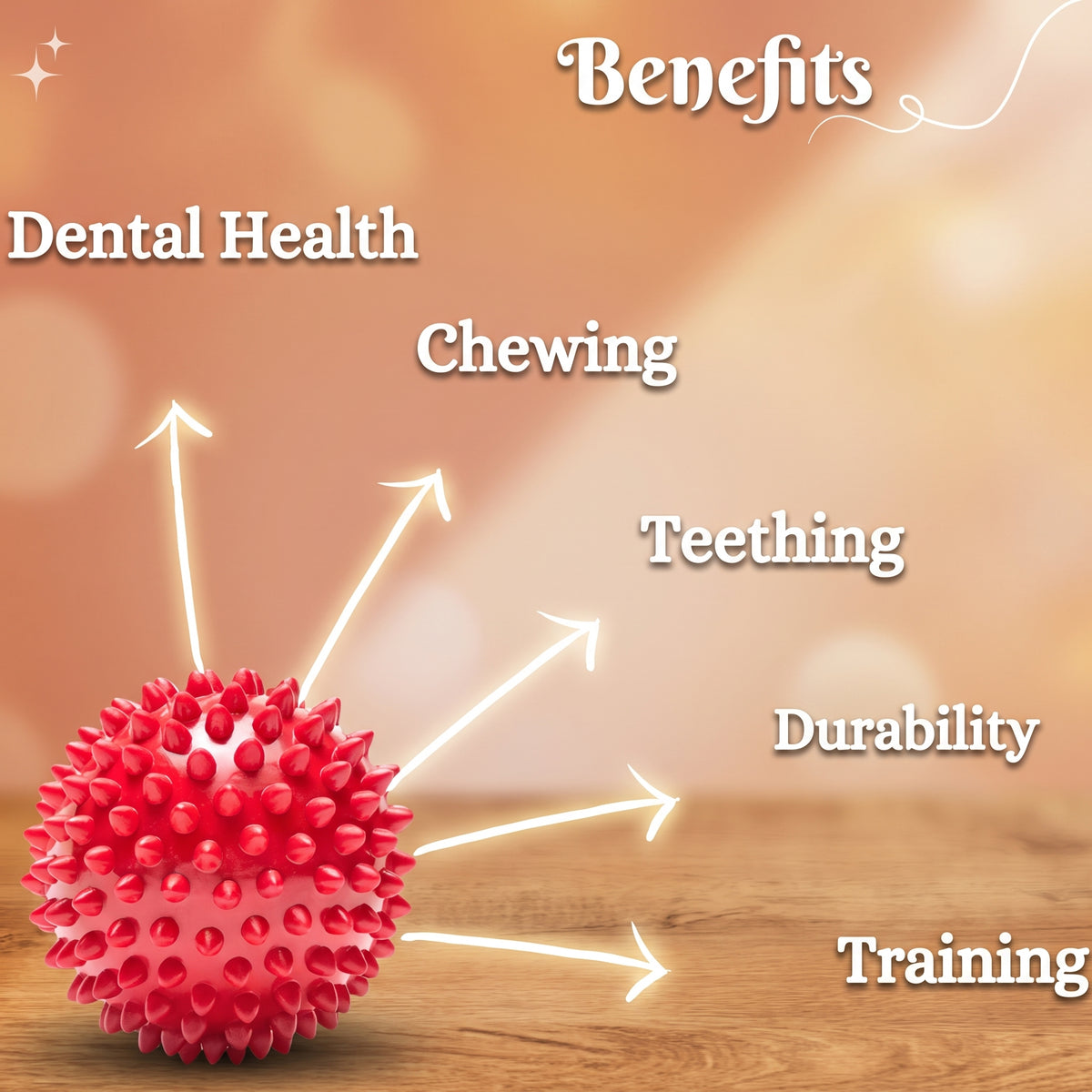 Rubber Spiked Ball Toy for Dogs