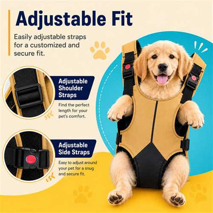 Puppy Carrier Backpack, Adjustable Front & Back Carrying Bag, Comfortable Pet Travel Bag for Walking, Hiking & Outdoor Trips (Upto 02-10KG Pet, Khaki)