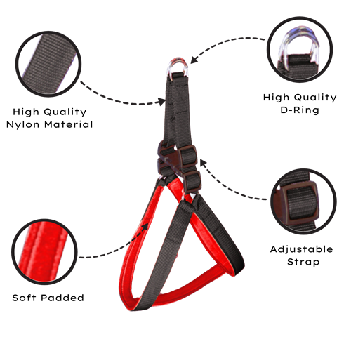 Soft Padded Nylon Dog Harness with Adjustable Straps