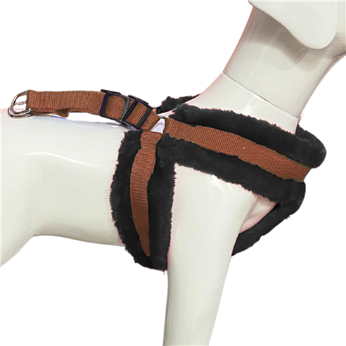 Adjustable Soft Fur-Padded Nylon Dog Harness