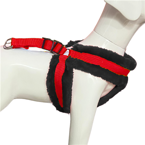Adjustable Soft Fur-Padded Nylon Dog Harness